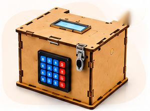 Password Protected Box project built in an AI and Robotics Innovation Lab