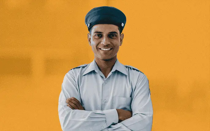 School van driver using transport tracking app illustration