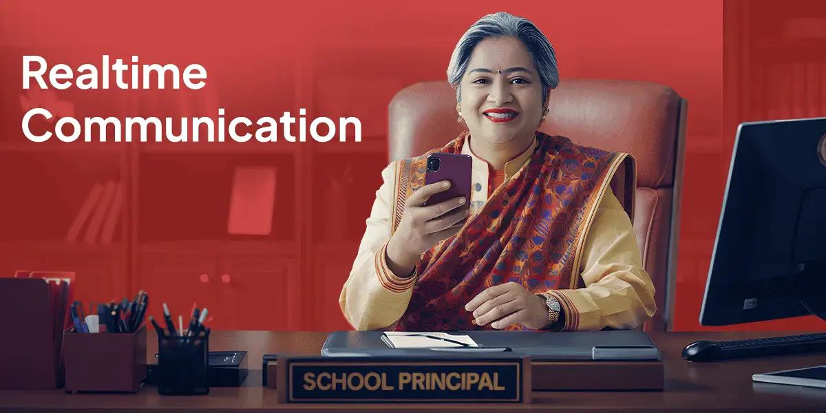 School principal monitoring vehicle fleet dashboard illustration