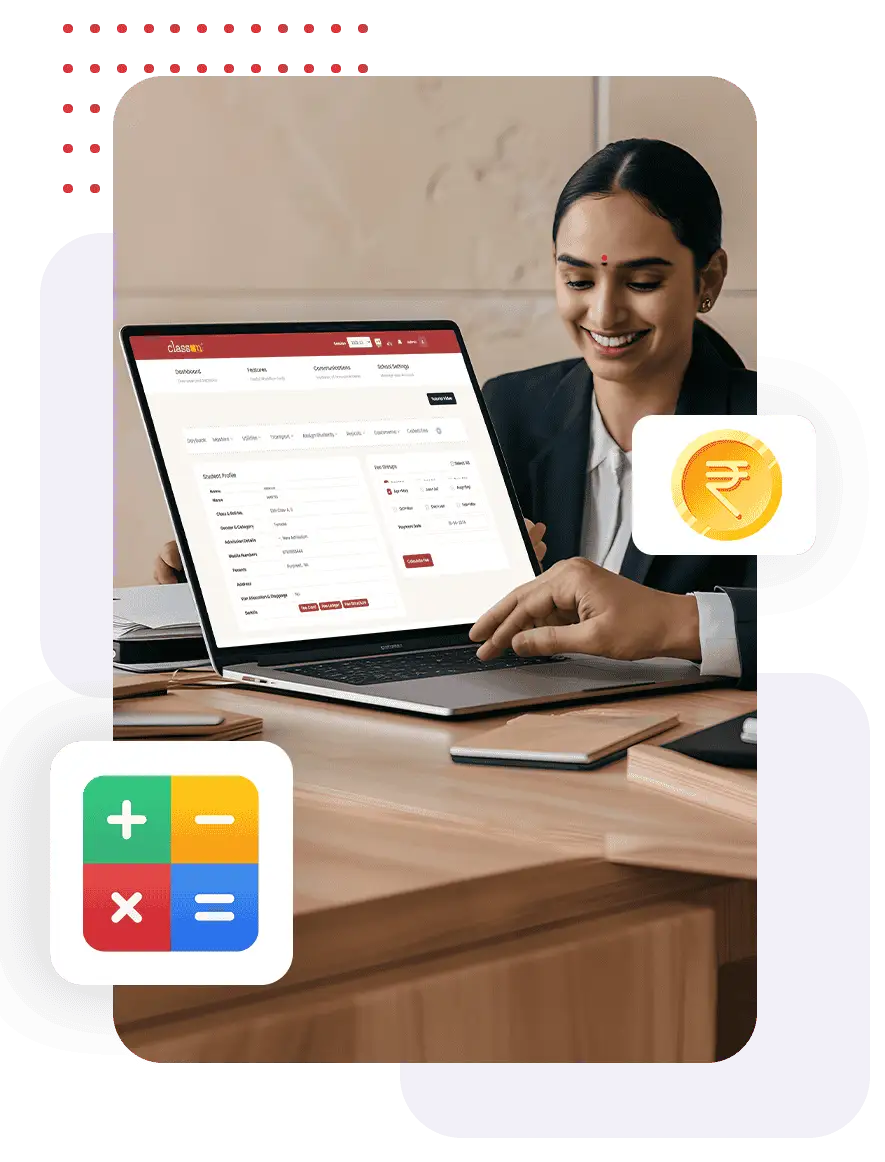 Primary benefits of automated school fee software infographic