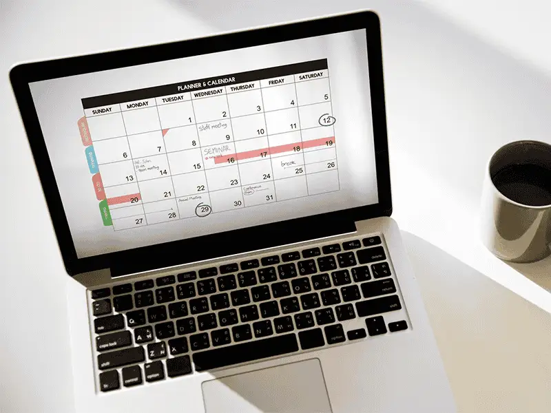 Student reviewing academic timetable on mobile app illustration