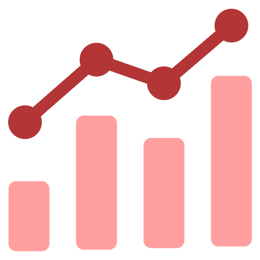 Profit and loss monitoring for school finance icon