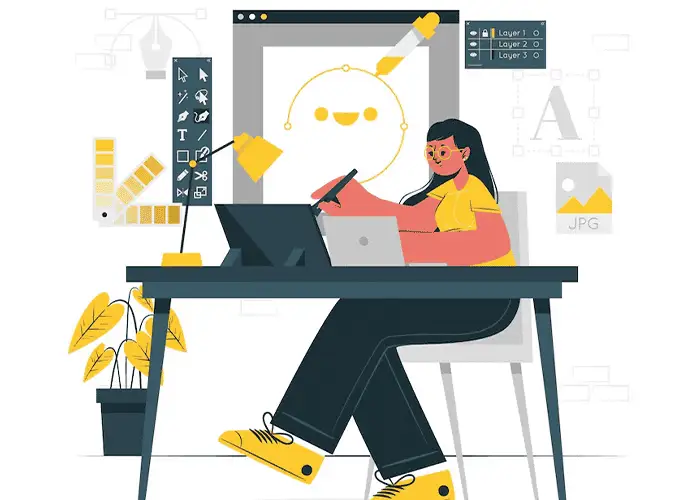 Digital drafting and vector design for school logos illustration