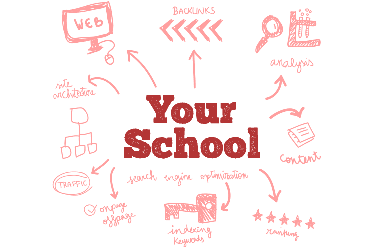 Increased school visibility and online outreach illustration