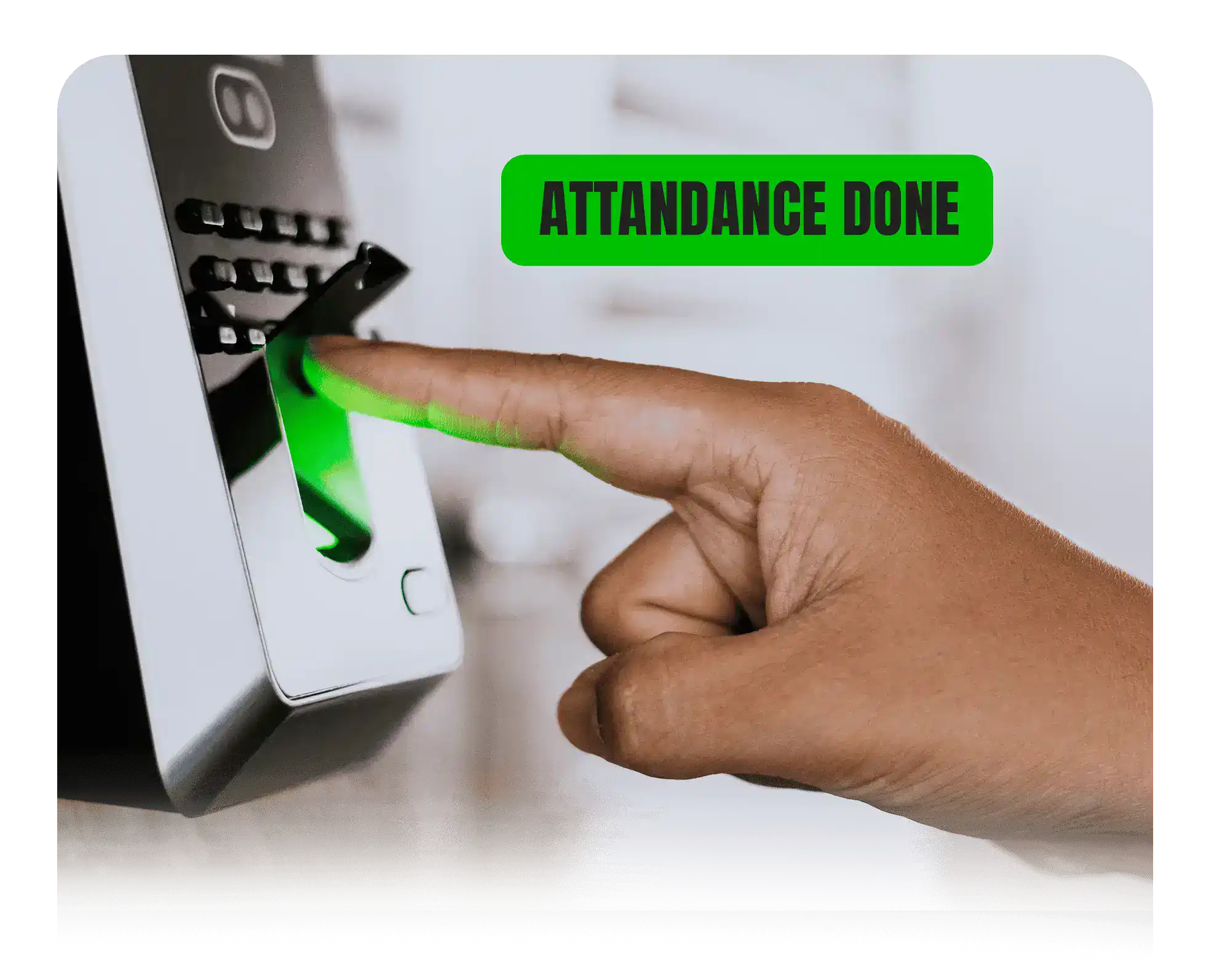 Effortless school attendance with biometric hardware infographic