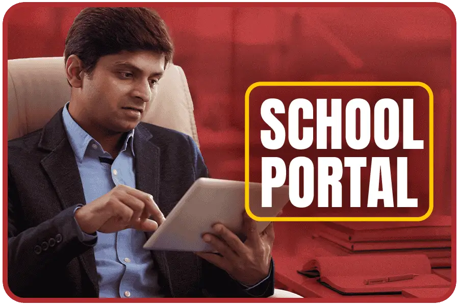 School portal interface for parent and student login preview