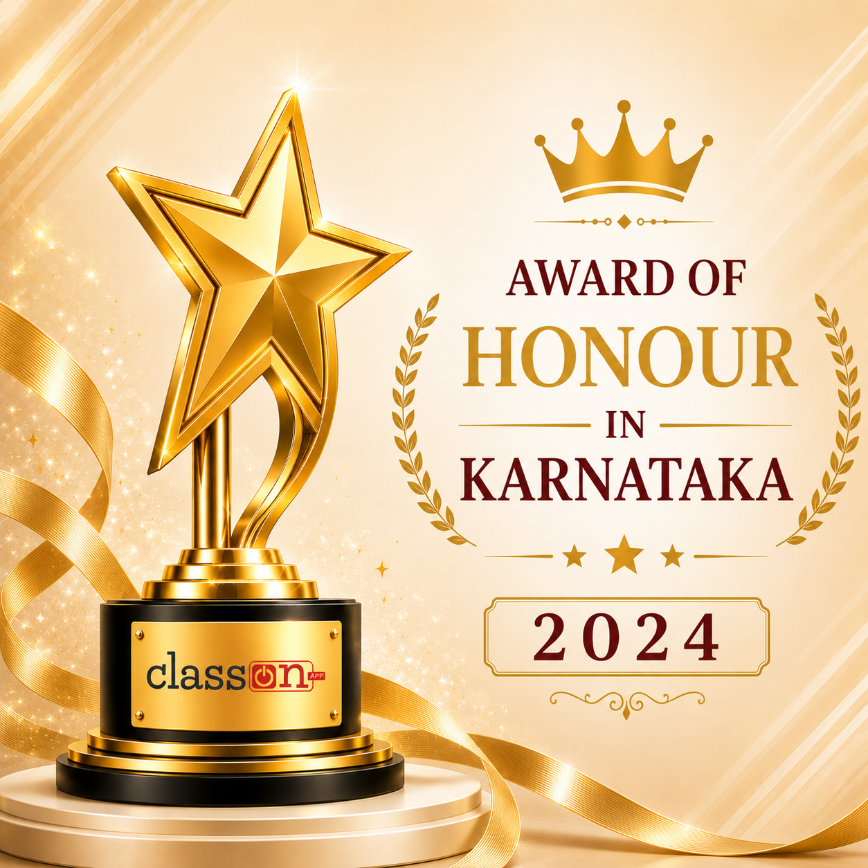 Award of Honour Karnataka 2024 - Class ON AI Powered School ERP Software