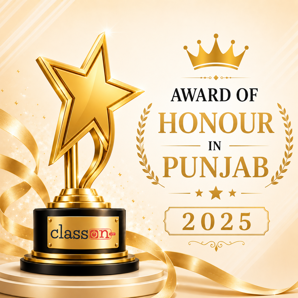 Award of Honour Punjab 2025 – Class ON AI Powered School ERP Software