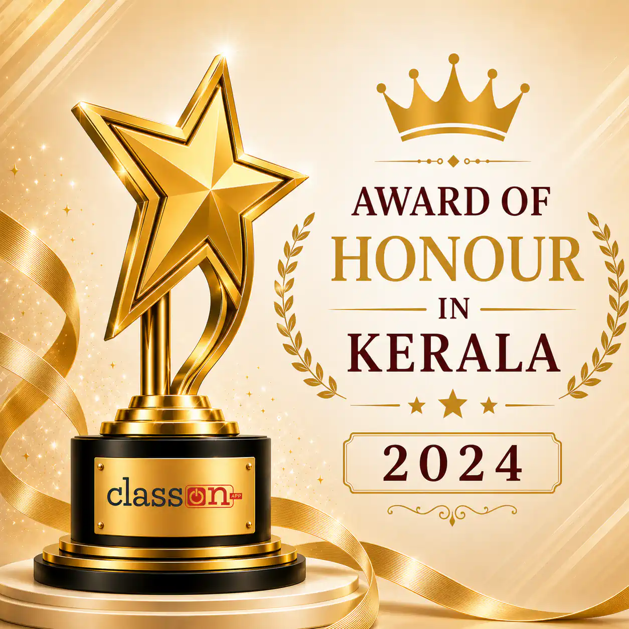 Award of Honour Kerala 2024 - Class ON AI Powered School ERP Software
