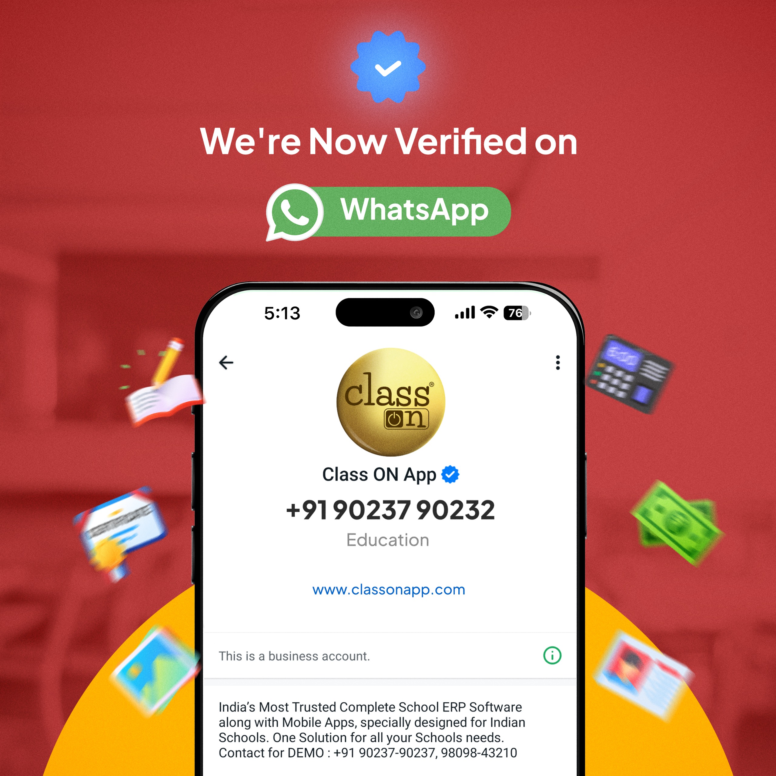 Class ON Official Whatsapp Verified Number by Meta