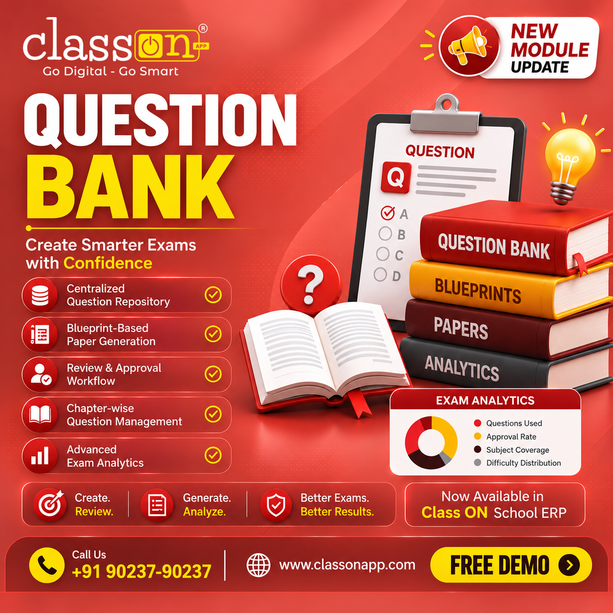 Question Bank module - Class ON School ERP