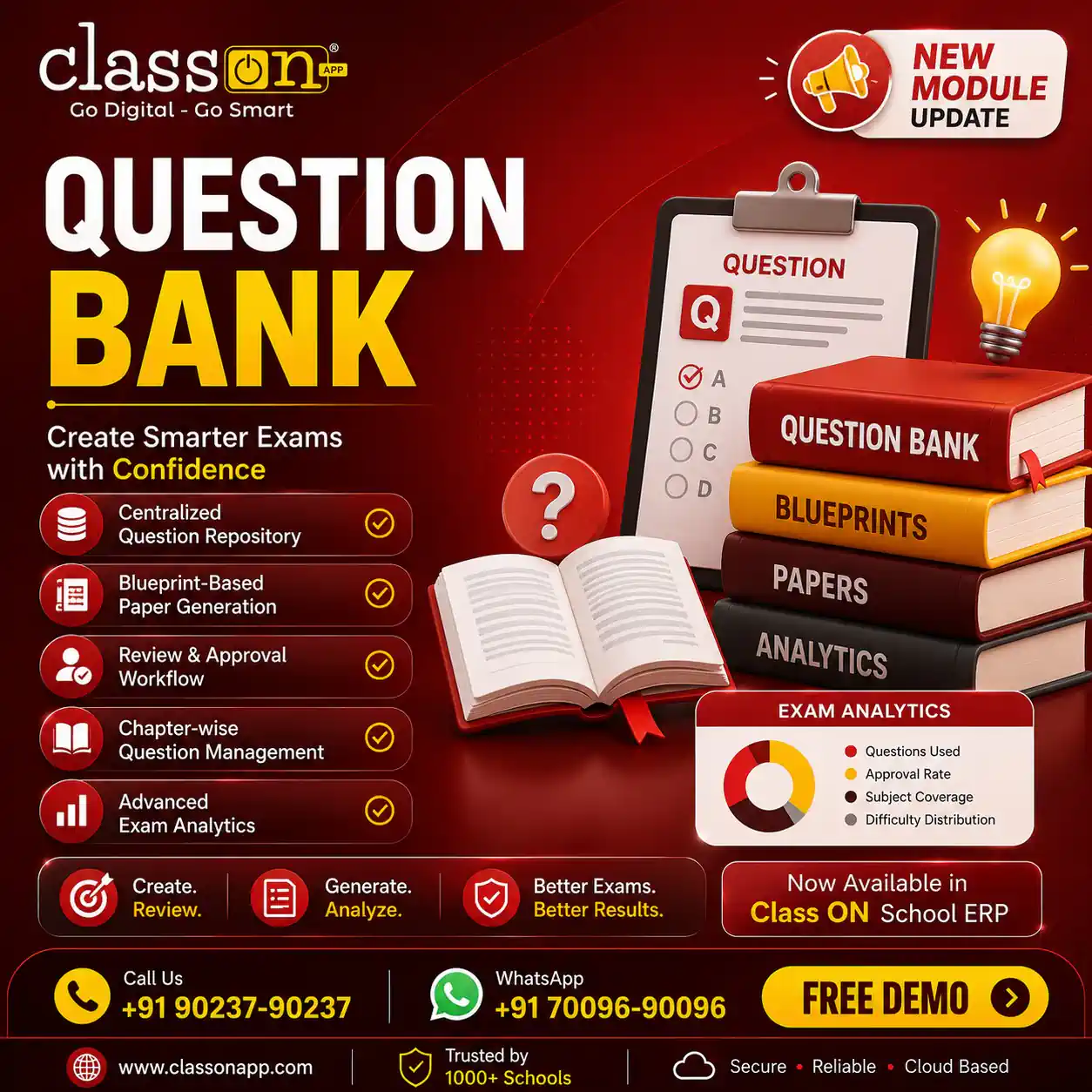 Question Bank module - Class ON School ERP