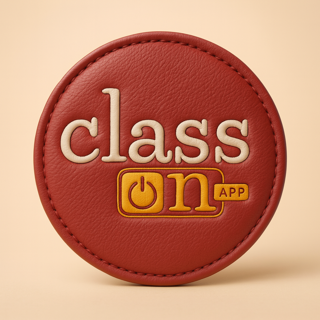 Class ON School ERP Logo | Premium Leather Patch Style Branding