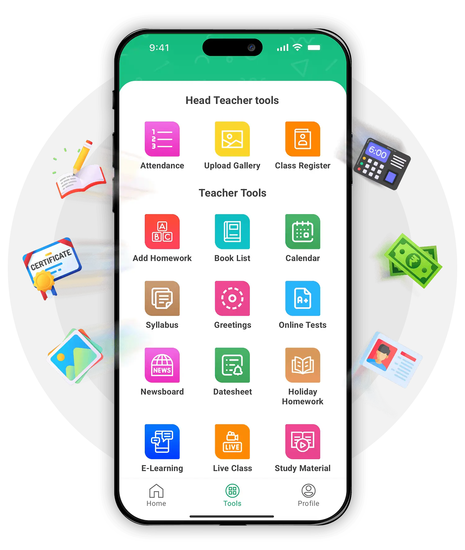 Features Of Class On App School Examination Panel System