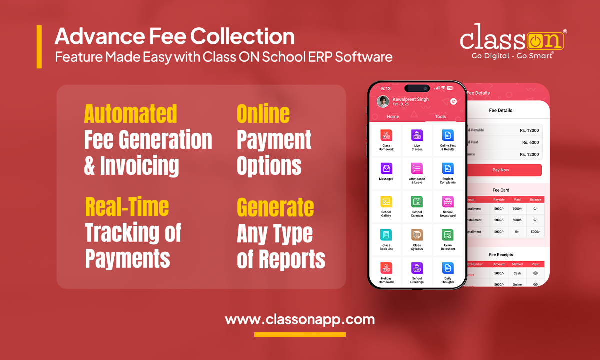 Fee Collection Feature Made Easy with Class ON